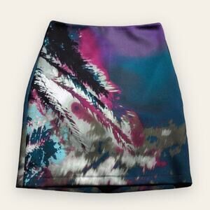Bebe colorful artsy tie dye pencil skirt size small